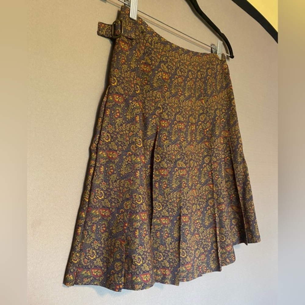 Multi-Colored Pleated Skirt Brown and Purple Size 7/8